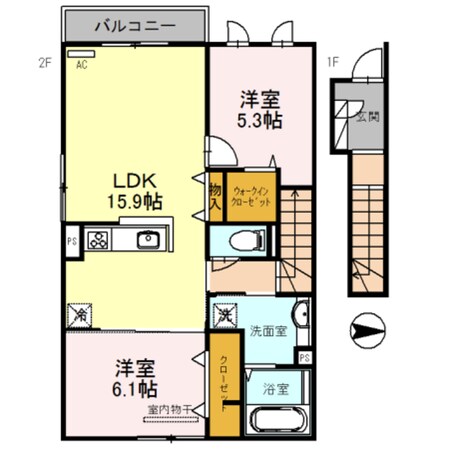 伊丹駅 バス20分  西野変電所バス停下車：停歩3分 2階の物件間取画像